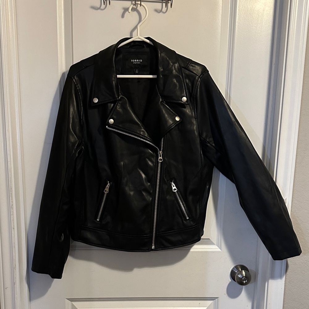 torrid Black Faux Leather Moto Jacket